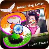 Indian Flag Alphabet with INDIAN Photo Frame