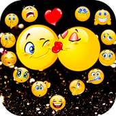 Black Crazy Emoji Glitter Theme on 9Apps
