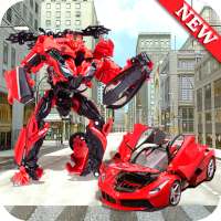 Red Robot Rangers Car Transform Shooting game 2020