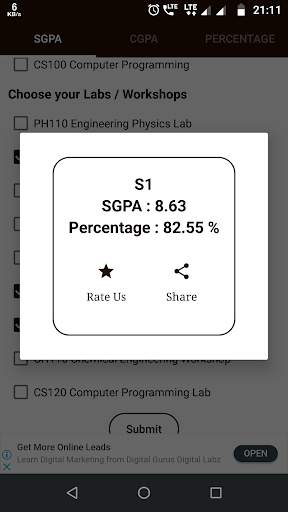 KTU GPA Calculator screenshot 1