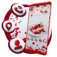 Strawberry Cake Slice Launcher Theme