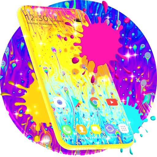 Liquid Rainbow Live Wallpaper & Animated Keyboard