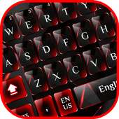 Keyboard Kaca Hitam Merah