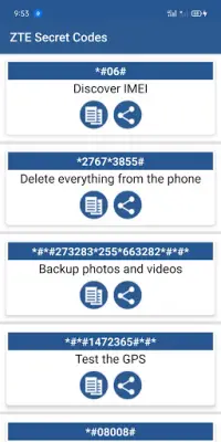 Secret Codes For ZTE Mobiles App لـ Android Download - 9Apps