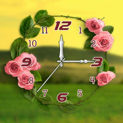 Rose clock live wallpaper