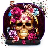 Colorful Floral Skull Theme on 9Apps