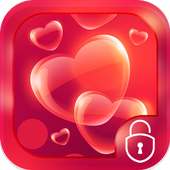 Red hearts Bubble Locker Theme