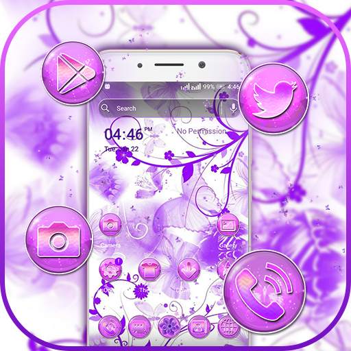 Purple Butterfly Launcher Theme