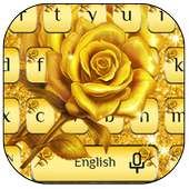 Golden Glittering Rose Keyboard on 9Apps