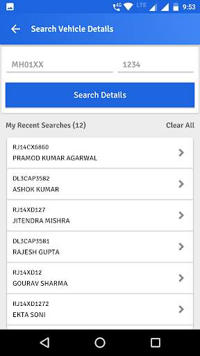 RTO Vehicle Information App screenshot 2