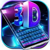 3D blue tech dimensional Keyboard