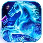 Hologram Neon Galaxy Horse Keyboard Theme