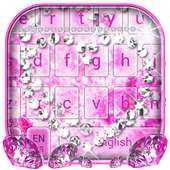 Shiny Pink Glitter Diamond Heart Keyboard Theme