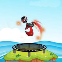 Crazy Stickman Jumping Trampoline: Jump and Flip
