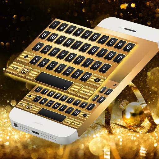 Gold Neon Emoji Keyboard