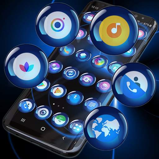 Theme Launcher - Spheres Blue Icon Changer Free