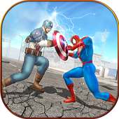 Héroe de la araña contra capitán Superhéroe de los