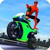 3D Hero Superhero Rider - Moto Traffic Shooter