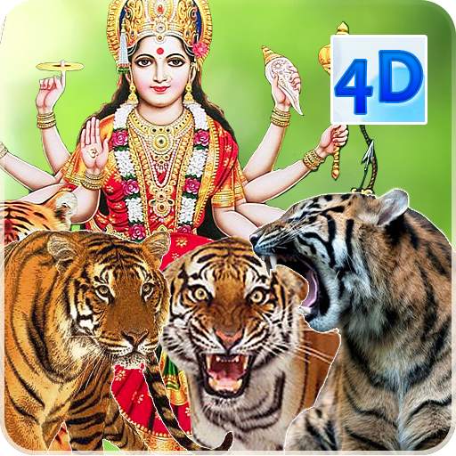 4D Tigers of Durga Live Wallpaper