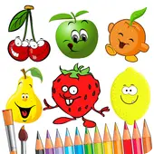 JOGO Descubra a Fruta DESENHO de Pintar, Colorir Frutas