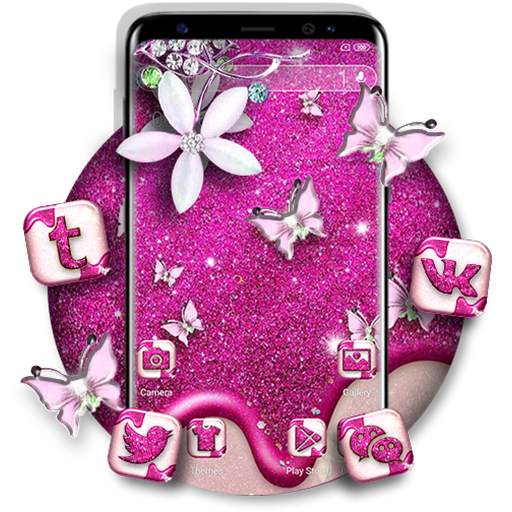 Glitter Butterfly Launcher Theme