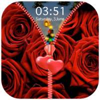 Red Rose Zipper Lock Screen