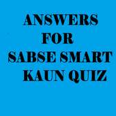 Answers For Sabse Smart Kaun Quiz on 9Apps