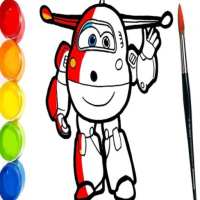 SUPER-WINGS PAINT CARTOON AND LEARN COLORS