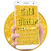 Gold Glitter Shiny Keyboard Theme