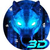 3D VR Live Ice Wolf Keyboard Theme