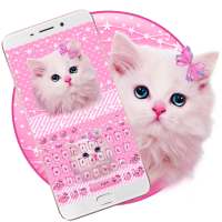 Cute Pink Kitty Keyboard