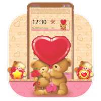Love Heart Teddy Bear Couple Theme on 9Apps