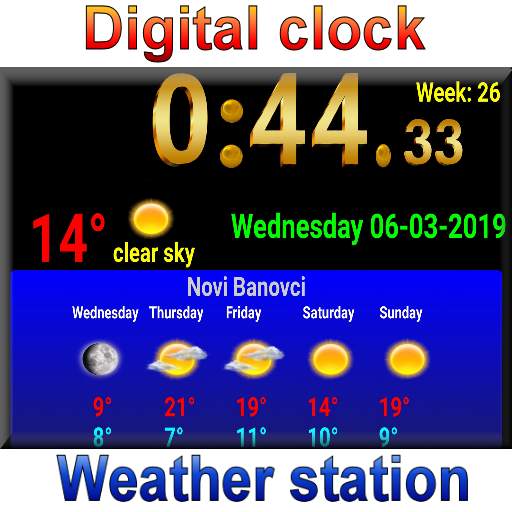 Digital clock weather station