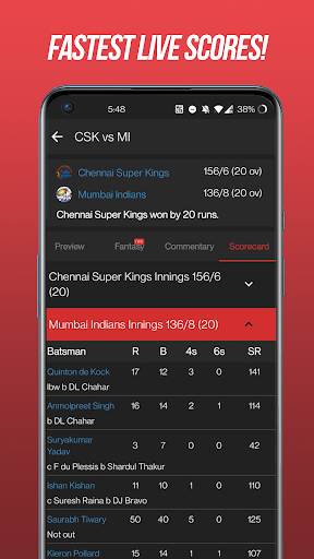Sportskeeda: Fastest Cricket Scores & Commentary screenshot 1