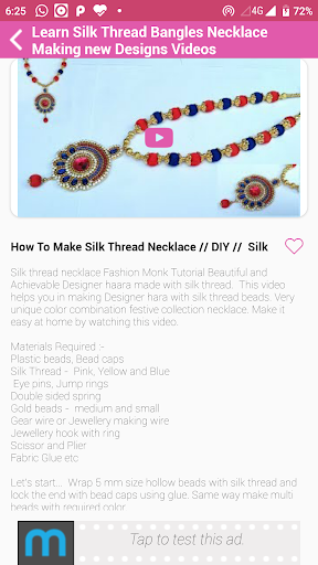 Thread jewellery making at on sale home