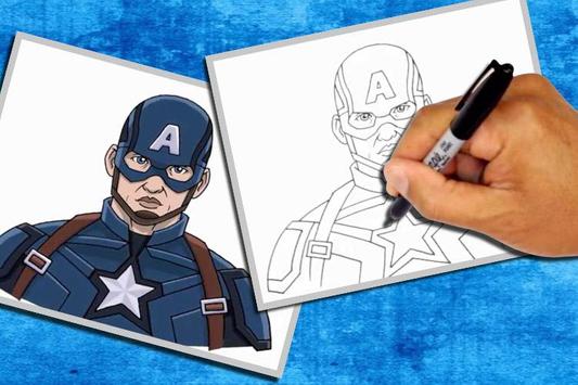 How to Draw Captain America from Captain America Civil War (Captain America:  Civil War) Step by Step | DrawingTutorials101.com