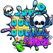 Graffiti Music Party Skull Keyboard
