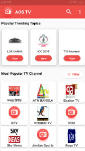 Aos live tv online apk