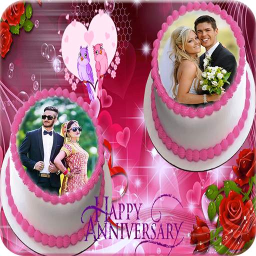 Anniversary Cake Dual Photo Frame