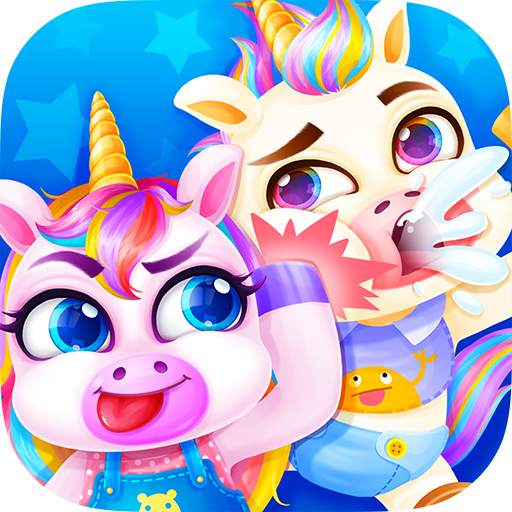 Unicorn Rainbow Baby Pony Twins - Care & Dress Up
