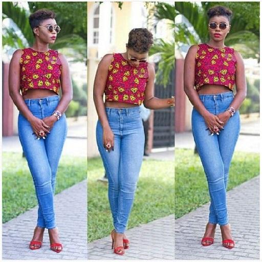 Ankara crop top on hot sale jeans