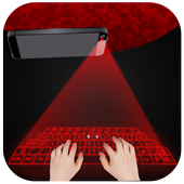 Hologram 3D keyboard simulated icon