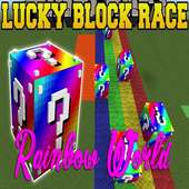 Rainbow World Lucky Block Race Map for MCPE