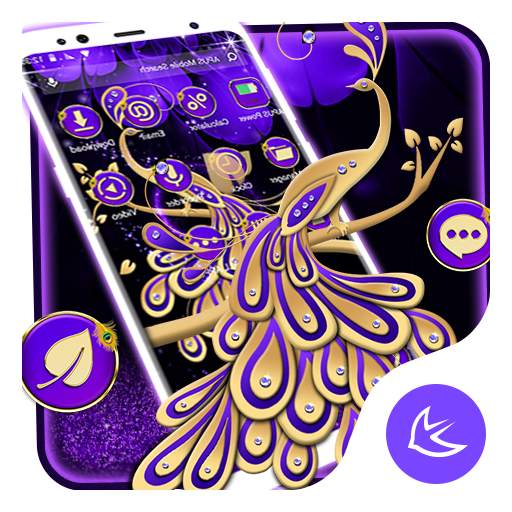 Purple Peacock APUS Launcher theme