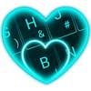 Live Neon Blue Heart Keyboard Theme