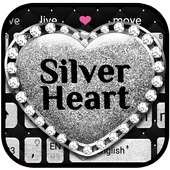 Silver Heart Glitter Keyboard Theme