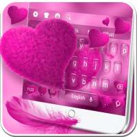 चमकदार गुलाबी हार्ट कीबोर्ड