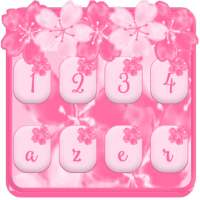 Pink sakura flower keyboard