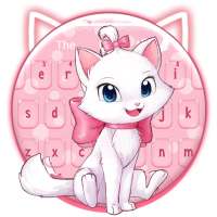 Adorable Girly Pink Kitty Keyboard Theme
