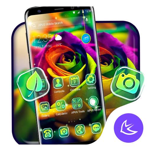 Colorful Rose APUS Launcher theme